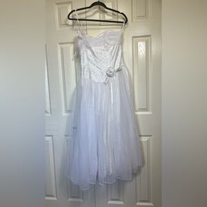 Vintage ILGWU Made in USA  White Wedding Strapless Dress Sz 13/14